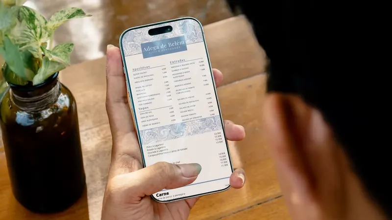 Menu digital da Adega de Belém