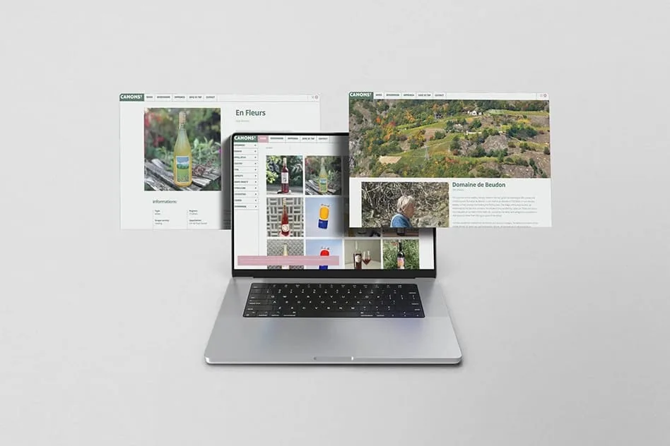 Website de e-commerce da Canons! apresentado num portátil