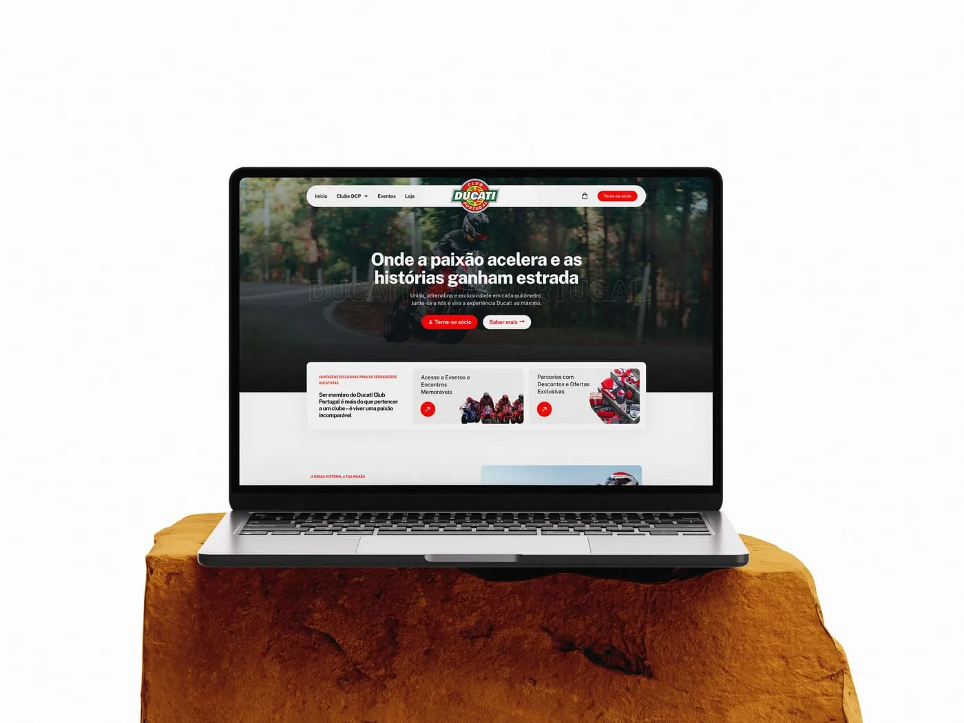 Página inicial proposta para o website do Ducati Club Portugal