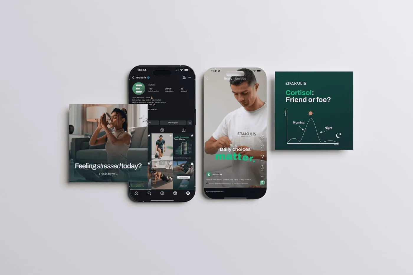 Conteúdos para Instagram da Erakulis, entre posts, stories e Reels