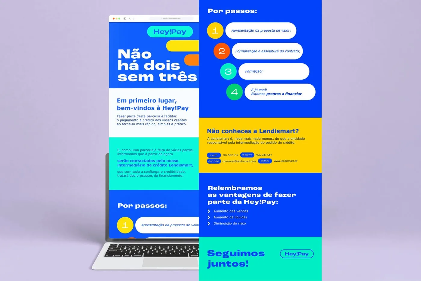 Newsletter da Hey!Pay apresentada num portátil