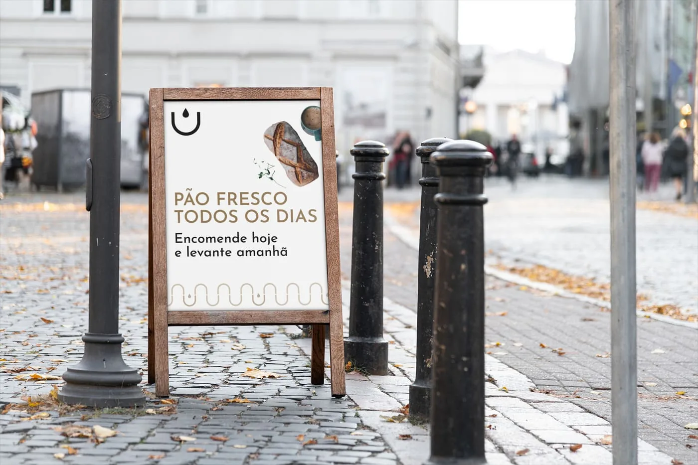Expositor de rua proposto para a campanha de pão fresco da Simpli Coffee